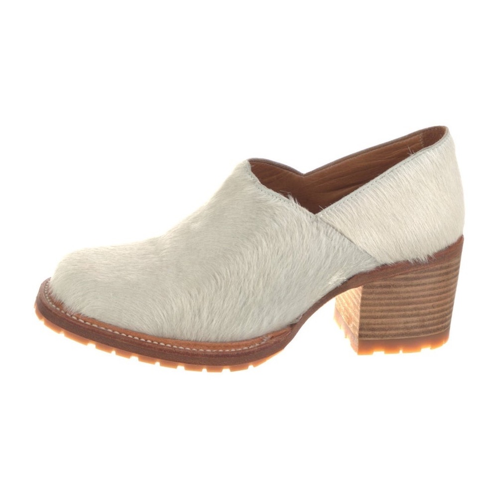 Eckhaus Latta Women’s Cream Slip-On Ponytail Ankle Boots Loafers Size 37 EU